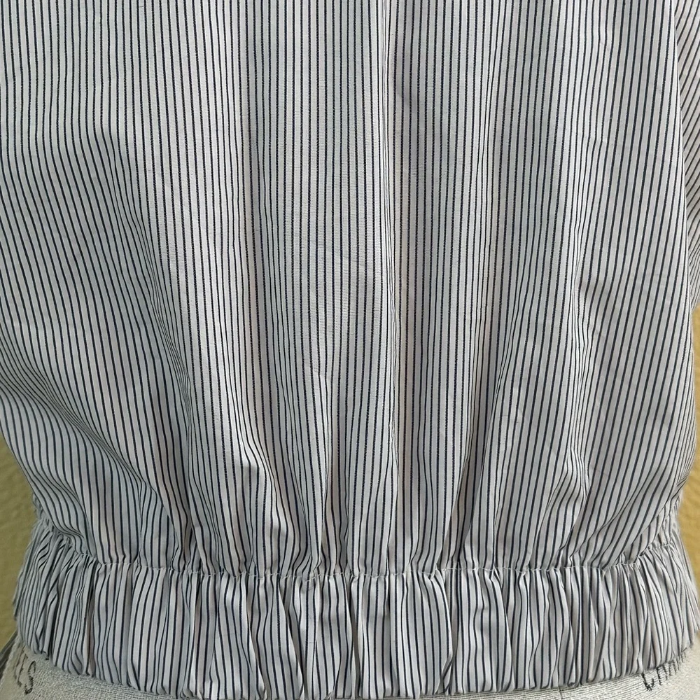 Aritzia Babaton “Ozana” Faux Wrap Striped Blouse Size Small New Without Tags! - Picture 9 of 12